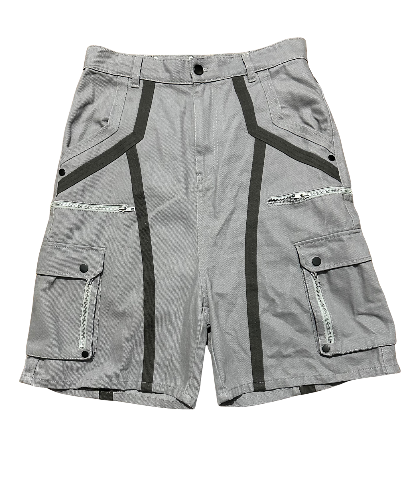 Grey BASE Cargo Shorts 001